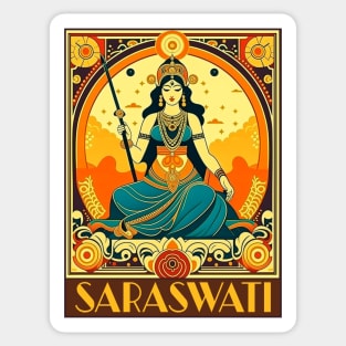 Art Deco Saraswati Sticker